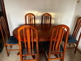 Mesa de Comedor Extensible y 6 Sillas