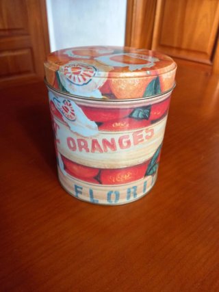 Caja / Bote Metálico Vintage "Sunset Oranges"