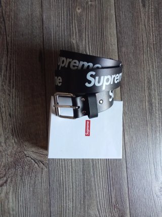 Cintura Supreme Originale Nera Logo Bianco