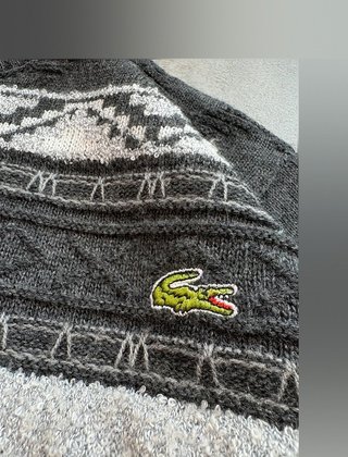 Jersey Lacoste Gris y Negro - Talla M - Old Money