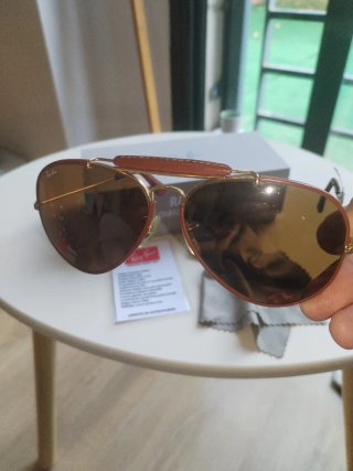 Gafas Ray-Ban Aviator Cuero B&L