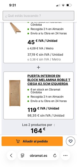 Puerta de Interior con Molduras, izquierda, 72,5