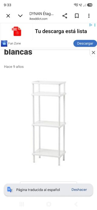Estantería DYNAN Ikea blanca