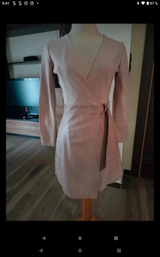 Vestido rosa nude polipiel y licra
