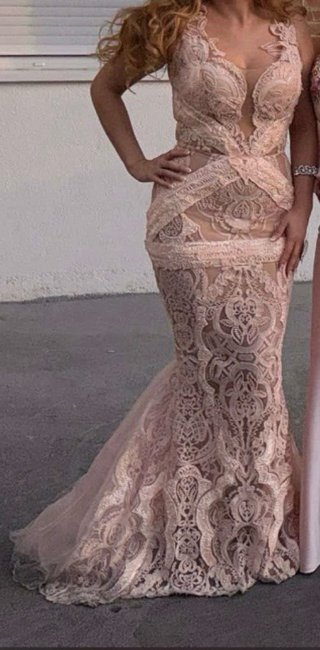 Vestido de fiesta largo con encaje