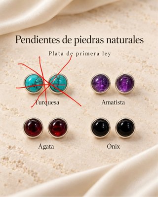 Pendientes de Piedra Natural 5mm