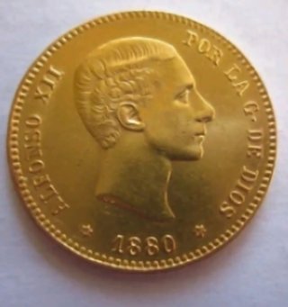 Moneta d'Oro Alfonso XII 1880