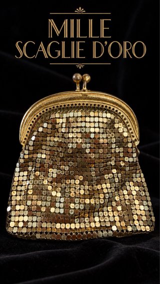 Aumonière Art Déco Maglia Oro porta monete antico