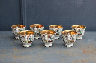 Set 6 Tazzine Caffè Capodimonte Porcellana Oro