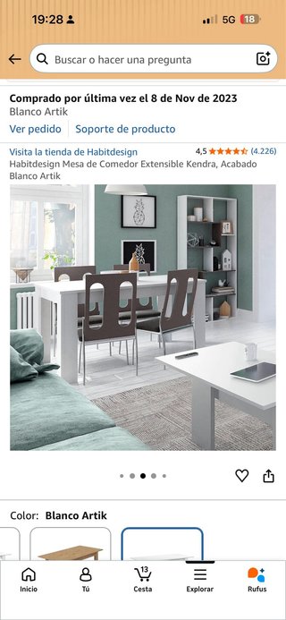 Mesa Comedor Extensible Blanca Habitdesign kendra
