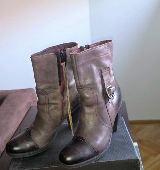 Botines de tacón piel talla 37