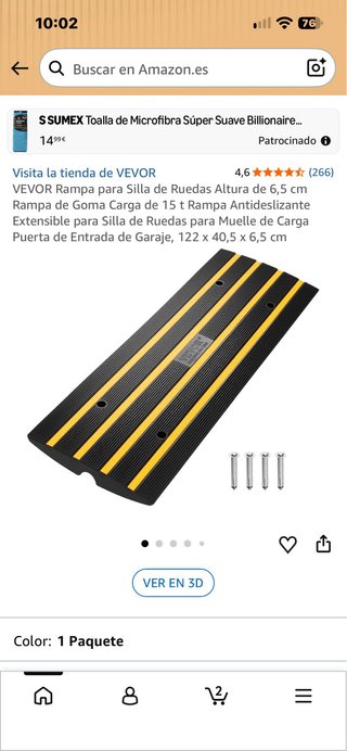Rampa para Silla de Ruedas VEVOR 6,5 cm