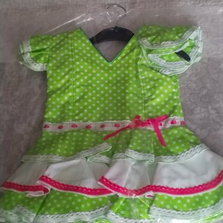 Vestido Gitana Niña Verde Lunares TALLA 1- 2 AÑOS