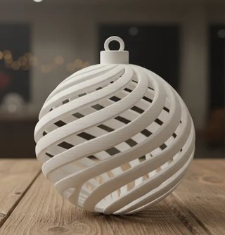Bola Navidad Espiral Roja
