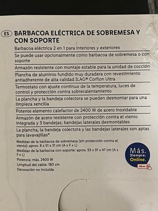 Barbacoa Eléctrica Grill Meister