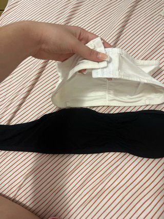 Pack 2 tops bandeau / sujetadores sin tirantes neg