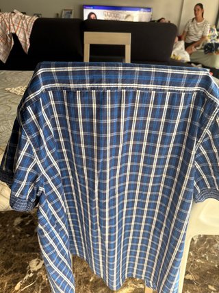 Camisa de cuadros azul para hombre