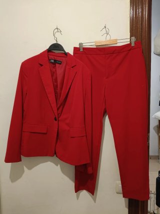 Traje de Chaqueta Zara Rojo