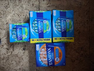 Lote de 4 cajas de tampones Tampax Pearl
