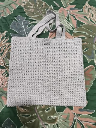 Bolso de ganchillo celeste 31x33cm
