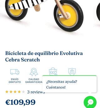 Bici madera sin pedales 2 años