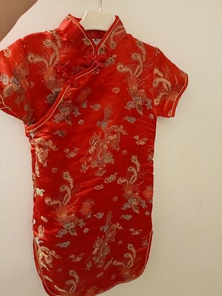 Vestido Chino Tradicional Rojo talla de a 6&8 años