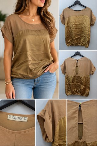 Camiseta Pull&Bear marrón Talla S