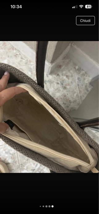 Borsa O bag a spalla marrone e nero