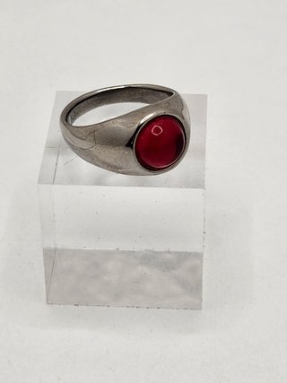 Anillo Acero Quirúrgico Piedra Roja