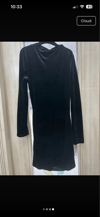 Vestito H&M nero in velluto tg S
