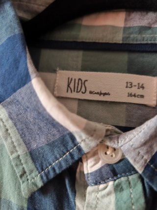 Camisa de Cuadros Manga Larga 13-14 Años
