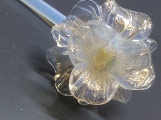 Fiore vetro Murano anice e oro