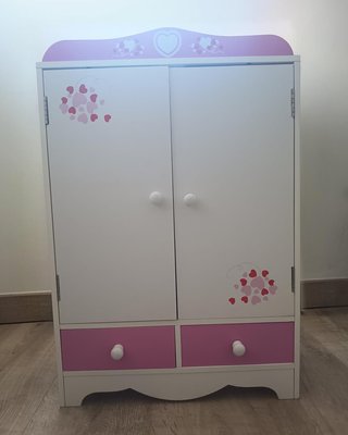 Armario para Muñecas Blanco y Rosa