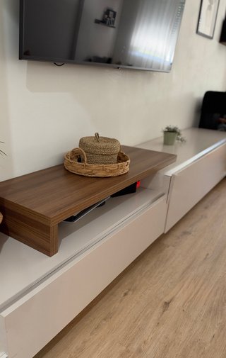 Conjunto 4 muebles salón-comedor nogal