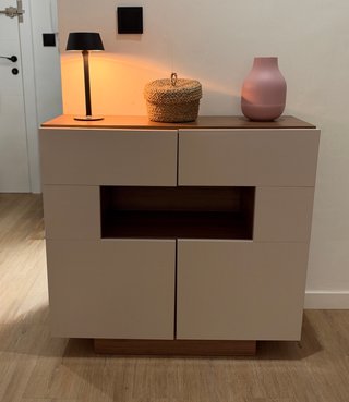 Conjunto 4 muebles salón-comedor nogal