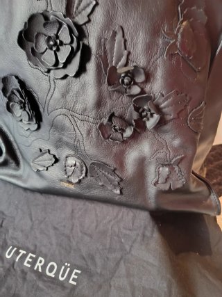 Bolso Uterqüe Negro Flores