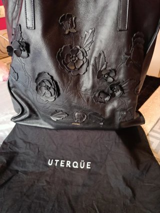 Bolso Uterqüe Negro Flores
