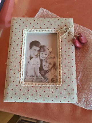 Cornice portafoto a pois rossi