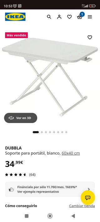 Soporte Elevador Portátil IKEA Dubbla Blanco