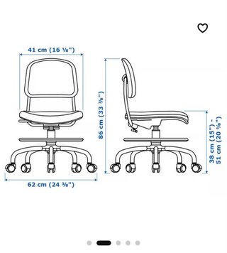 Silla giratoria IKEA verde y blanca