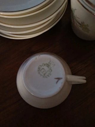 Juego de café vintage flores mediados años 70