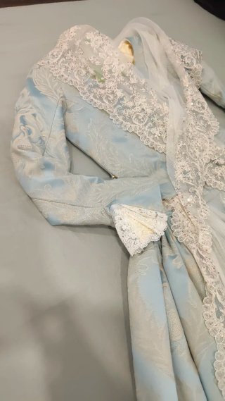 Traje de Fallera El Falleras Azul y Dorado