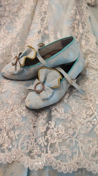 Traje de Fallera El Falleras Azul y Dorado