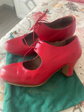 Zapatos Flamenco Rojos con Cordones