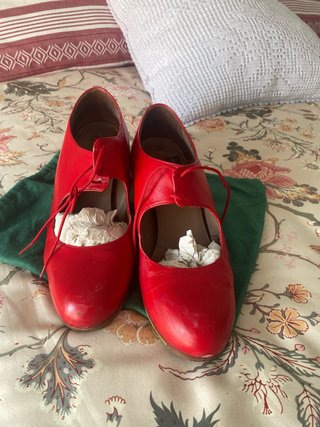 Zapatos Flamenco Rojos con Cordones