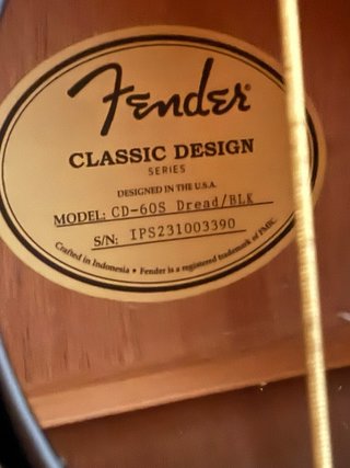 Guitarra Acústica Fender CD-60S Negra