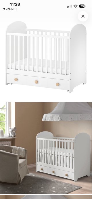 Cuna IKEA convertible + colchón | NUEVA SIN USO
