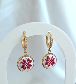 Pendientes Palestino Tatreez Bordados