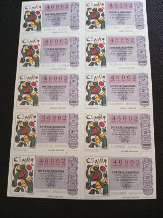 Lotería Nacional España 82 - 10 Billetes