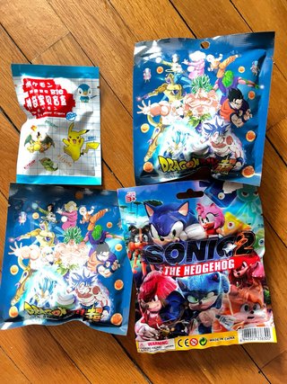 Lotto 4 Blind Bag Pokémon Sonic Dragon Ball